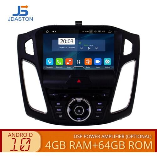 JDASTON Android 10 Car DVD Player For Ford Focus 2015 2016 2017 2018 WIFI Multimedia GPS Stereo 1Din Car Radio Audio Auto Video