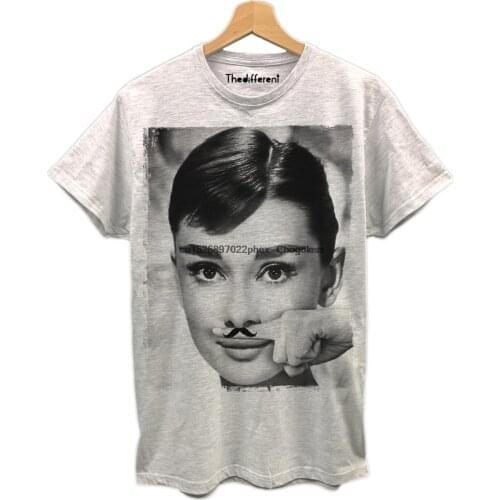 Mens T shirt Audrey Hepburn finger Baffi crazy joke fashion fashion influencer gift idea