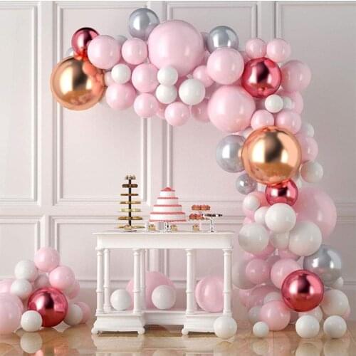 102pcs Gold Powder Ballons Set Latex Balloon Birthday Decor Party Supplies Wedding Decoration Anniversary Balloon Arch Chain Set