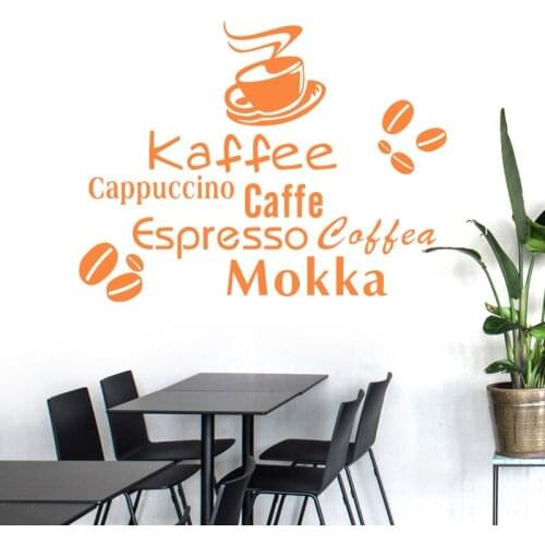 Coffee Shop Sticker Bean Milk tea Decal Cafe Cup Vinyl Art Wall Decals Decor Mural Decoration Break Coffee Glass Decals CA1006