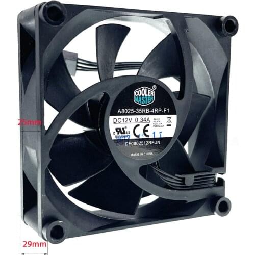 New A8025-35RB-4RP-F1 DF0802512RFUN 80mm 8cm DC 12V Cpu Computer PC PWM Cooling Fan 4Pin 4Wire 3600RPM