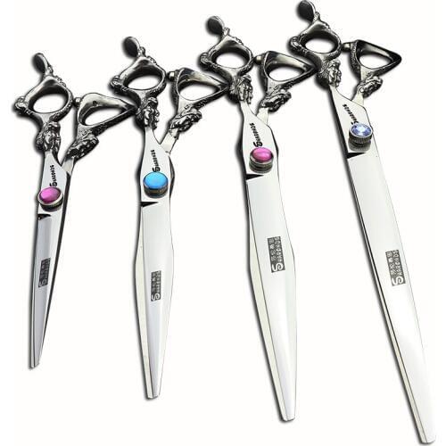 Genuine 6 7 8 9 Inch Cutting Grooming Pet Scissors for Dog Cat Stainless Steel Sharp Shears Tesoura