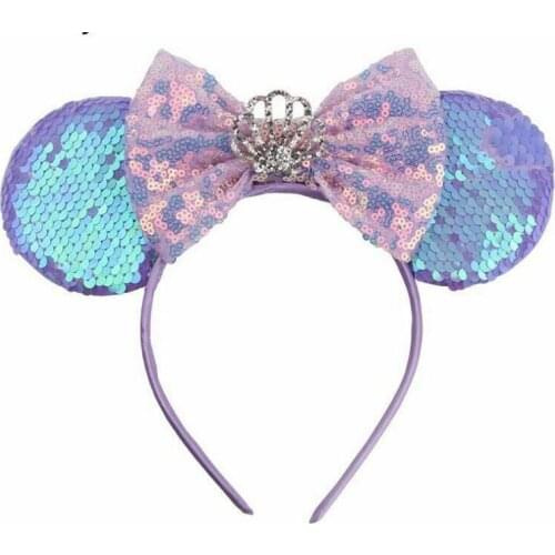 Kids Adults Minnie Mouse Ears Headband Ears with Sequin Bow Fancy Dress Halloween Party Hen Night