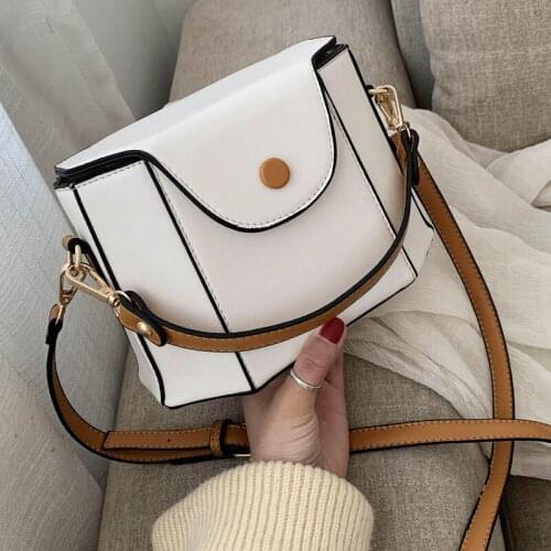 Premium Sense Small Bag New 2021 Net Red Fashion Female Bag Western Style Hit Color Messenger Bag Single Shoulder Bucket Bag