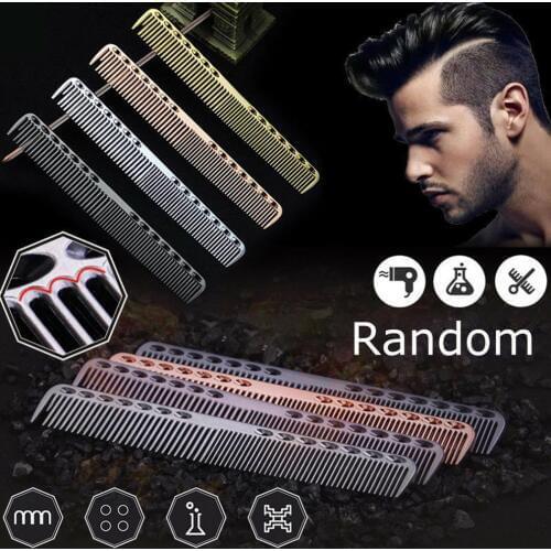 Durable Space Aluminum Hairdressing Cut Comb Anti Static Haircut Comb for Salon Barber Hair Beauty Tool