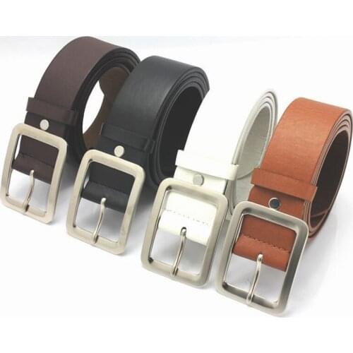 New Belt Korean Fashion Casual Classic Belt Mens PU Pin Buckle Belt Soild Color Waist Belt Free Shipping
