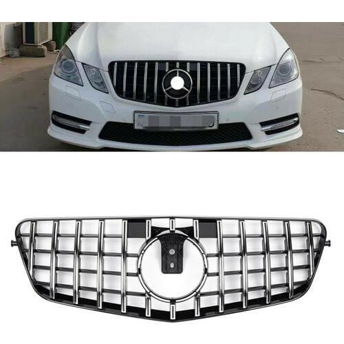 Front Bumper Grille For Mercedes-Benz E-Class W212 E200 E300 E350 E500 E550 2010 2011 2012 2013 Silver Black GTR Style Grill