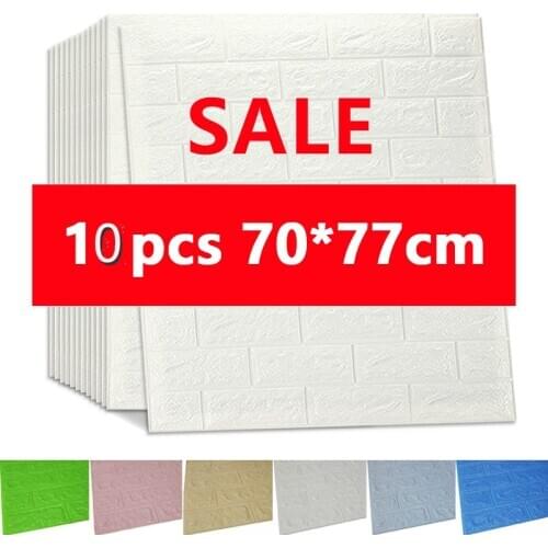 3D Wall Stickers Imitation Brick Bedroom Decor Waterproof Self-adhesive Wallpaper For Living Room Kitchen TV Backdrop Decor70*77