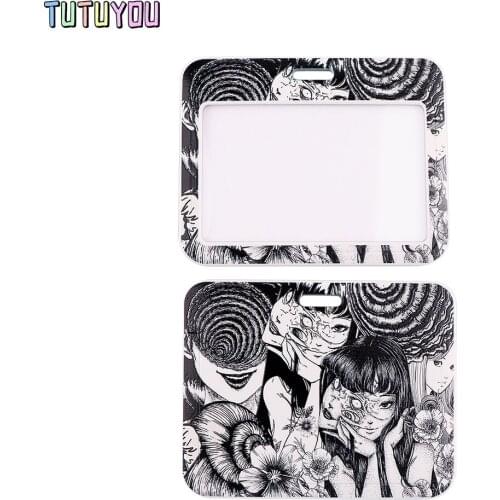 PC3140 Horror Girl Tomie Lanyard Card ID Holder Car KeyChain ID Card Pass Gym Phone Badge Kids Key Ring Holder Jewelry