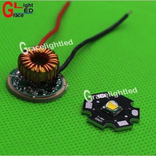 Cree XM-L LED T6 Warm Nautral Cool White Light with 20mm star pcb+ 3.8-15V 1mode 3 mode 5mode led Driver