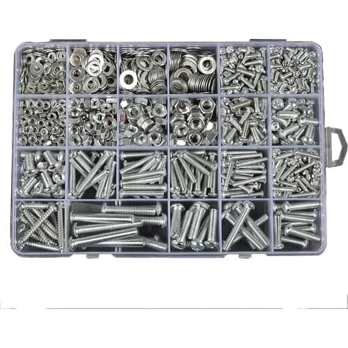 Self-tapping screw set Stainless steel 304 screw round head cross machine tooth screw Hex nut 316 nut screw cap