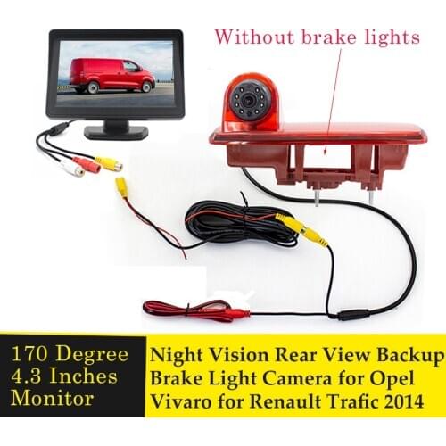 Waterproof Car Brake Light Rear View Paking Camera with 4.3 inch Monitor for Opel Vauxhall Vivaro for Renault Traffic X82 2014