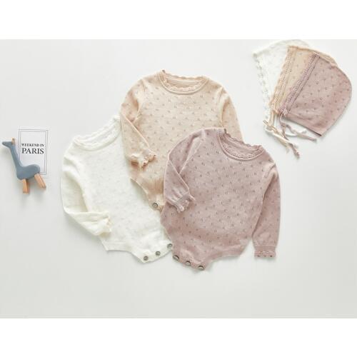 Knitted Baby Clothes Newborn Baby Romper Spring Long Sleeve Girl Romper Baby Jumpsuit With Hat Infant Baby Boy Romper Clothes