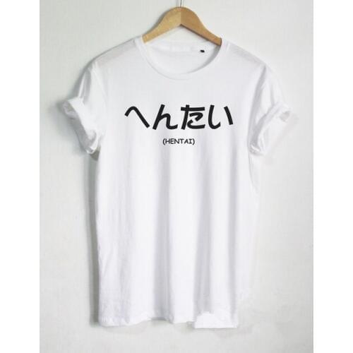 HENTAI Japanese Shirt harajuku T-Shirts Women Casual Cotton Funny goth Shirt for Lady Top Tee Hipster aesthetic tumblr shirt