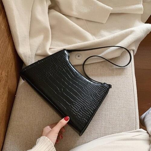 Women Crocodile Bag Luxury Designer Shoulder Bags Ladies pu Leather Stone Pouch Purse Retro Baguette Bags Shoulder