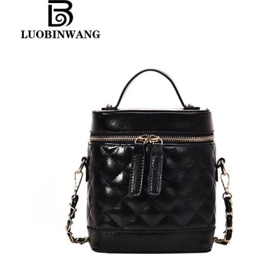 Women Small Messenger Bags PU leather Fashion handbag zipper purses and handbags crossbody bags Bucket Diamond Lattice Phone Bag