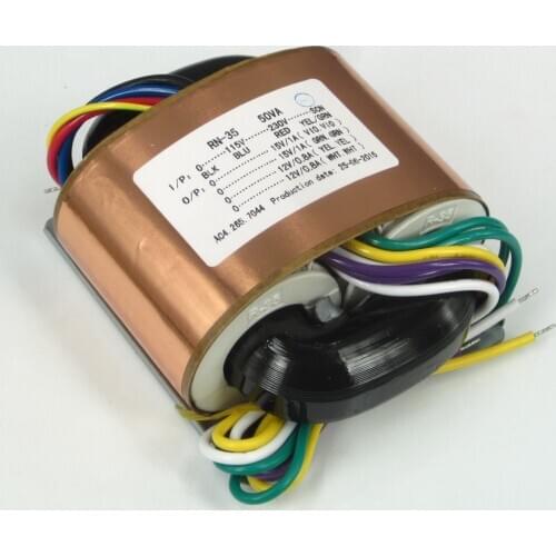 1PC 50VA 50W Audio R-Core Transformer high quality 15V +12V for preamp AMP DAC