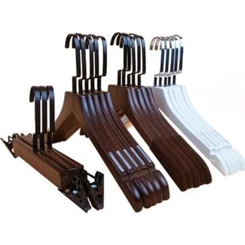 10 pcs/lot Wooden Clothes Hangers for Kids Clothing Shop Display Solid Wood Adult Trousers Hanger Durable Coat Hanger