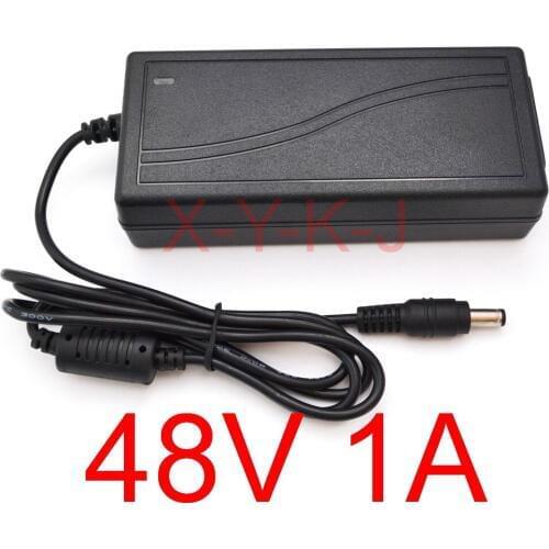 100PCS 48V1A High quality IC solutions AC 100V-240V DC 48V 1A Switch power supply, 48W LED adapter, DC plug 5.5mm*2.1-2.5mm