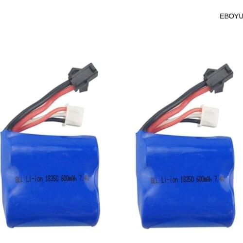 2pcs* 7.4V 600mah SM-2P Li Battery for Syma Q2 Q3 RC Boat Skytech H100 H102 H106 H120 Remote Control Boat Replacement Battery