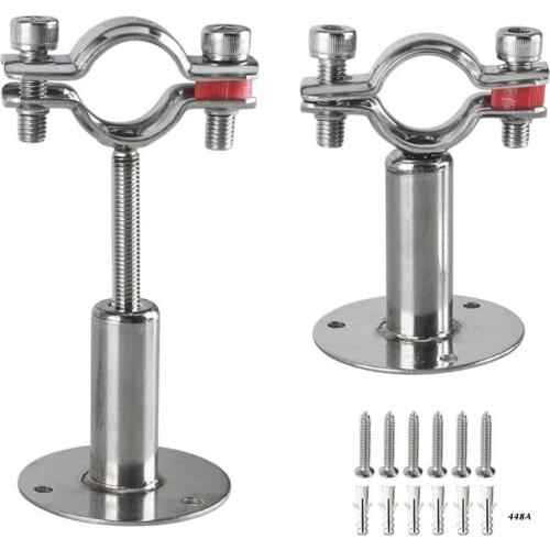2 Pieces Adjustable Pipe Bracket Stainless Steel Pipe Straps with Screws Durable Pipe Support for Home DIY Use