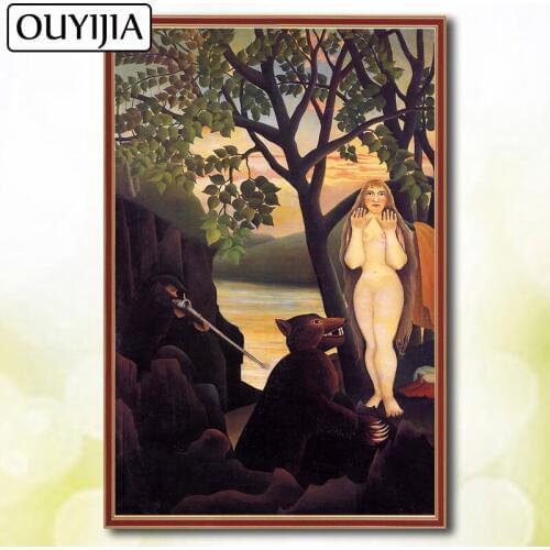5D DIY Diamond Mosaic Diamond Famous Painting OUYIJIA Rousseau Picture Of Rhinestons For Sale Embroidery Painting Full Square