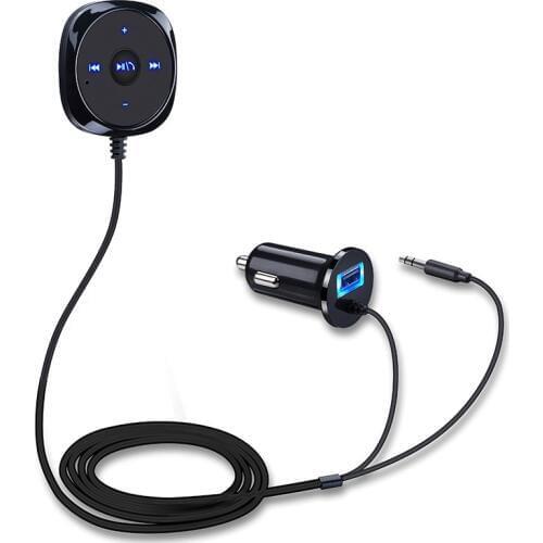 Bluetooth Car Kit Wireless Hands-free AUX 3.5mm Music Receiver kit with USB car charger for Iphone for Android