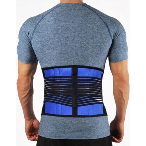 S M L XL XXL XXXL XXXXL Blue Nylon Lower Lumbar Support Belt Waist Spine Back Brace Posture Corrector Belt Pain Relief