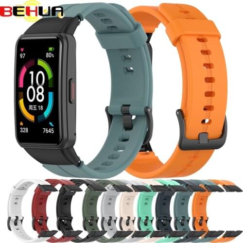 BEHUA Watch Strap For Honor Band 6 Smart Silicone Belt Wristband for Huawei Band 6 Replacement Sport Bracelet Accessories Correa