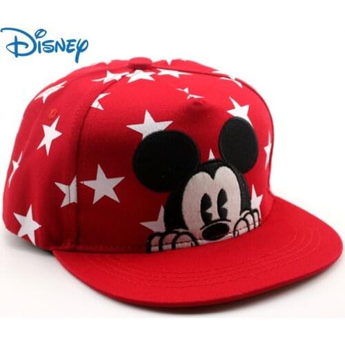 Disney Cartoon Mickey Children Hats Kids Boys Girls Baseball Caps Adjustable Stars Embroidery Snapback Casual Hats 3-8 Years Old