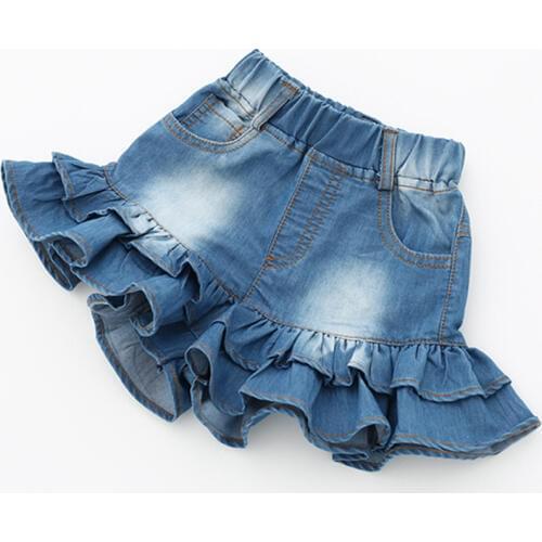 3-8 y 2019 summer girls ruffle shorts children shorts On Sales kids denim shorts for girl clothes summer jeans pant solid color