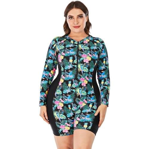 Summer Swimsuit Printing Sling Women Wild Casual One Piece Swimwear Female Plus Size L-3XL