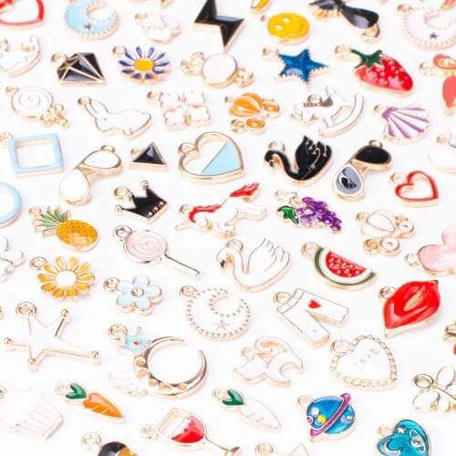 100 best selling drip oil mixed antique silver bracelet necklace handmade jewelry making wholesale DIY accessories