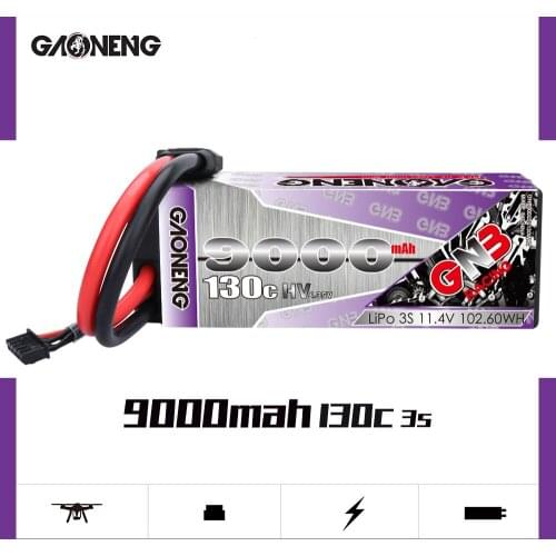 Gaoneng GNB 3S 9000MAH 11.4V 130C Hardcase LiPo Battery Pack XT60 XT90 EC5 Connectors T Plug for RC Car Four Drive RC Car Boat