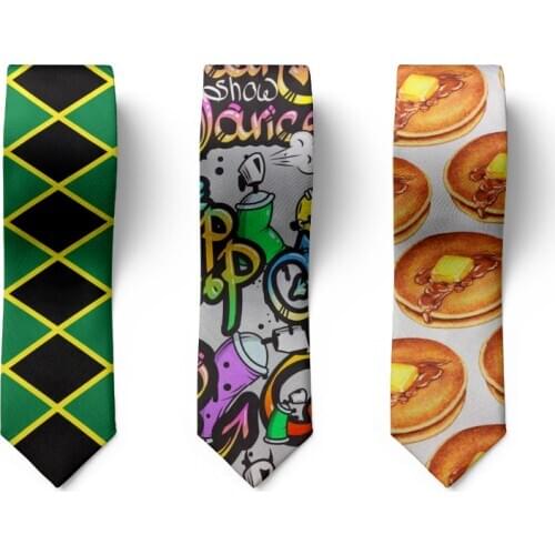 Fashion Mens Neckties 3D Printing Novelty Donuts Graffiti Ties Accessories Casual Party Weddings Mens Neckties Gifts for Men
