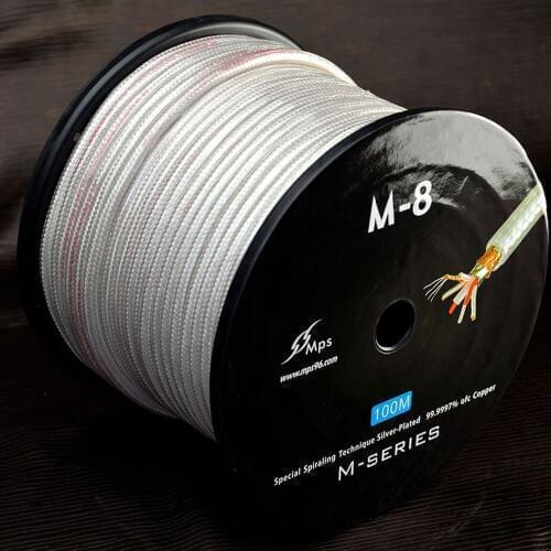 MPS M-8 High-End Flagship Signal Line 99.9997% OFC Silver Plated Signal Wire Hifi Audio RCA Cable coated line Audio wire 1meter