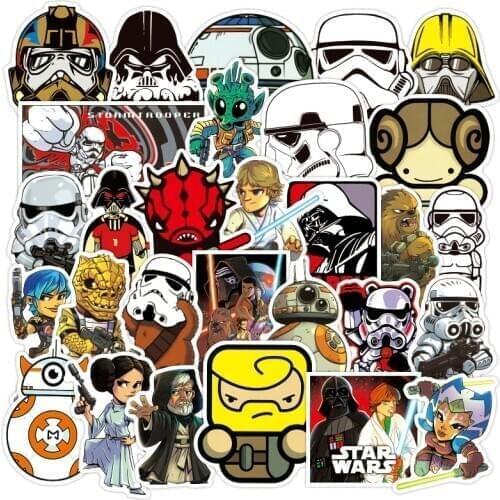 100Pcs Star Wars Graffiti Sticker Motorcycle Skateboard Computer Notebook Furniture Helmet Waterproof Sticker Anime Cartoon Toy
