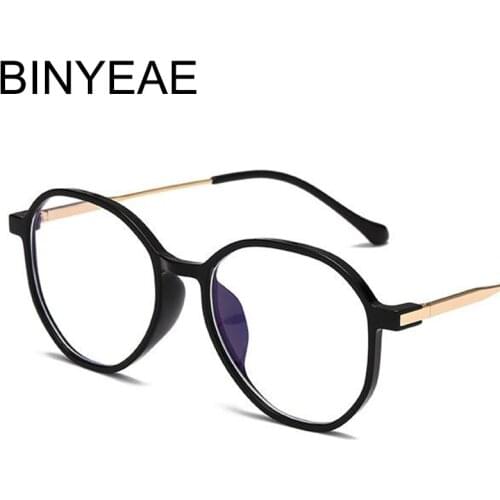 Irregular Round Glasses Black Spectacles Mens Blue Light Glasses Eye Frames For Women Transparent Lens Fashion Computer Glasses