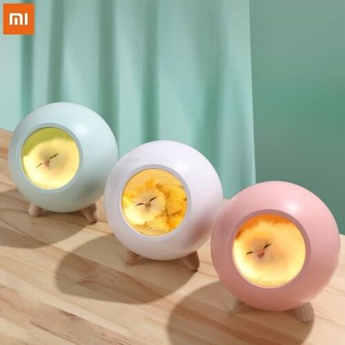 New Xiaomi Pet House Cute Atmosphere Night Light Kids Bedside Gifts USB Charging Touch Dimmable Lamp Bluetooth Speaker Light