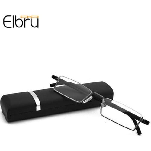 Elbru Retro Fashion Semi-rimless TR90 Reading Glasses Women Men Resin HD Lens Presbyopic Eyeglasses Diopters +1.0 +3.0 +3.5 +4.0