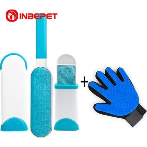 INBEPET Pet Grooming Glove Hair Remover Brush Gentle Deshedding Efficient Pet Mitt Pet Massage Gloves Perfect for Dogs & Cats