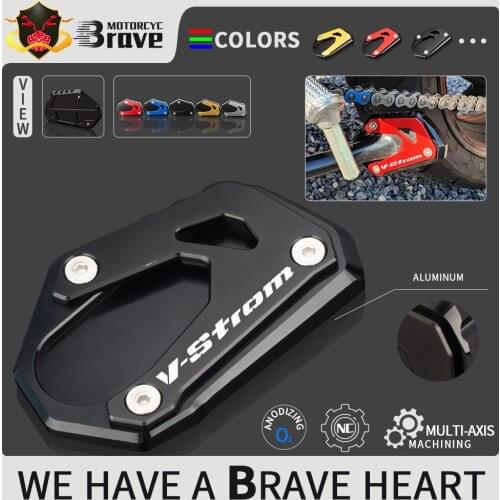 V-STROM Motorcycle Foot Side Stand Pad Plate Kickstand Enlarger Support Extension For Suzuki VStrom 1000 DL1000 1000XT 2014-2020