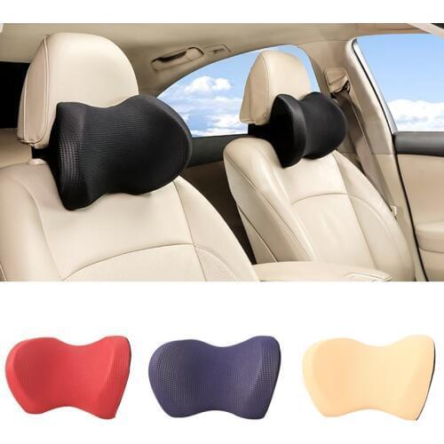 Car Seat Headrest Neck Pillow Support For Car Neck Pillow Travel Memory Foam Mesh Cushion Auto Head Rest Support Car Accessories
