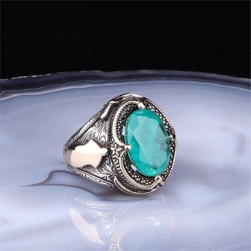 Semi Precious Has 925 Sterling 925 K Silver Men 'S Ring