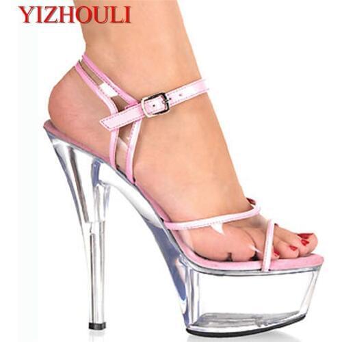 New Classic 15CM Thin Heels Peep Toe Sandals High Heels Platforms Pole Dance/Performance/Model Shoes/Wedding Dance Shoes