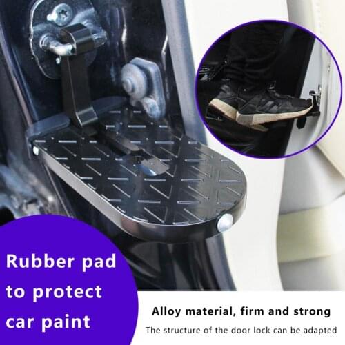 Foldable Car Door Step Pedal Universal Auto Rooftop Luggage Ladder Hooked Foot Pegs Doorstep Safety Hammer