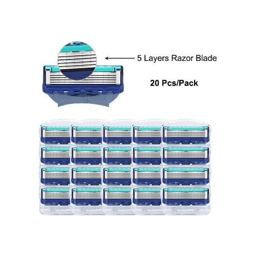 Shaving Razor Blades For Gillette Fusion Replacement Heads 5 Layers Stainless Steel Shaving Cassettes Straight Razor For Men