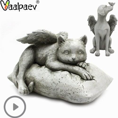 Dogs Cats Garden Decoration Resin Figure Pet Statue Toy Memorial Stone Tombstone Crafts Anime Miniatures Family Animal Figurines