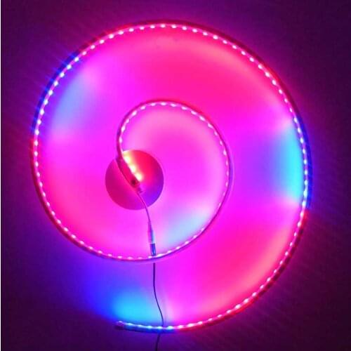 Led Spiral rgb wall light Lamp with Remote Control DC12V Creative Stylish smart bed Lamp Color Dimmable Wall Light deco rgb