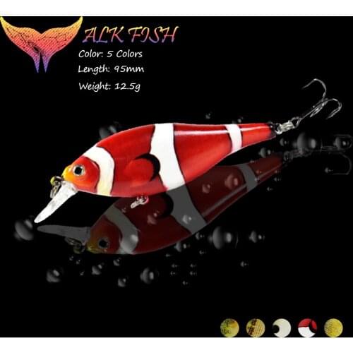 WALK FISH 1PCS 9mm/12.5g Crankbait Fishing Lures Minnow Floating Hard Bait Wobblers Swimbait Trout Pike Bass Fishing Tackle
